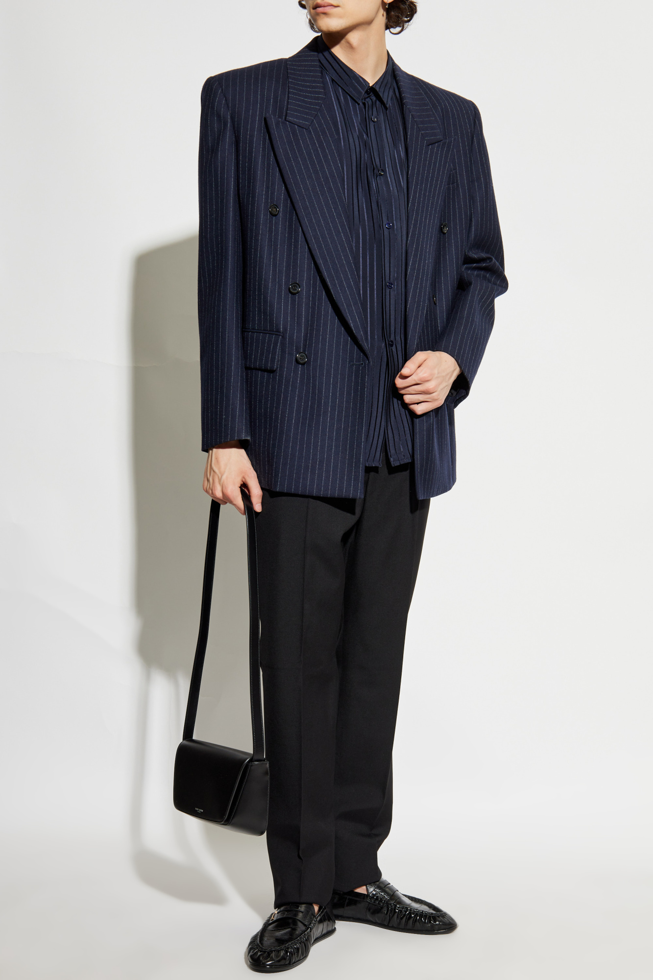 Navy blue Silk shirt Saint Laurent - Vitkac Italy